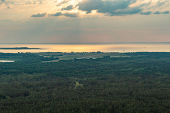 Aerial view of Airport in Peenemünde in the state Mecklenburg-Western Pomerania, Germany