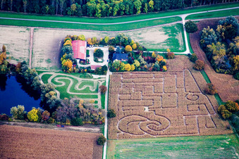 Corn Maze Seehof in Leimersheim in the state Rhineland-Palatinate, Germany