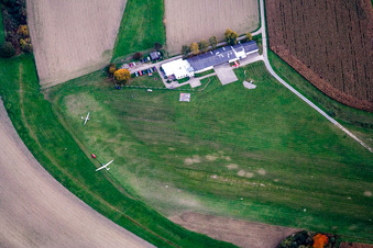 Gliding airfield in Linkenheim-Hochstetten in the state Baden-Wuerttemberg, Germany