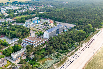Aerial view of Baltic Sport and Holiday Hotel and Amber Thermal Baths Zinnowitz in Zinnowitz in the state Mecklenburg-Western Pomerania, Germany