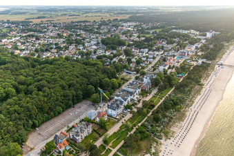 Villas between Dünenstraße and beach promenade in Zinnowitz in the state Mecklenburg-Western Pomerania, Germany