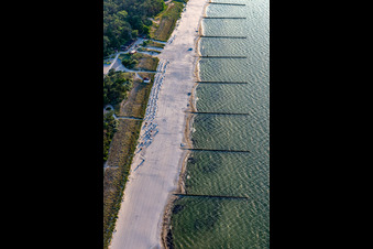 Aerial photograpy of Beach and spa area Zempin in Zempin in the state Mecklenburg-Western Pomerania, Germany