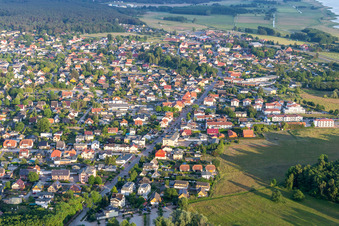 Main street from the northwest in Koserow in the state Mecklenburg-Western Pomerania, Germany