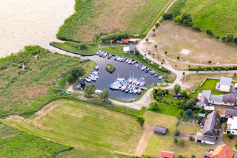 Yacht harbor Loddin to the Achterwasser in Loddin in the state Mecklenburg-Western Pomerania, Germany