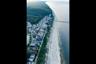 Baltic Sea beach in the evening in the district Bansin in Heringsdorf in the state Mecklenburg-Western Pomerania, Germany