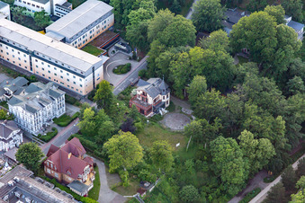 Beach villas with historic architecture on Kulmstr in Heringsdorf in the state Mecklenburg-Western Pomerania, Germany