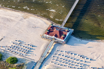 Historic Ahlbeck pier in Heringsdorf in the state Mecklenburg-Western Pomerania, Germany