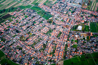 Aerial view of From the west in Hambrücken in the state Baden-Wuerttemberg, Germany