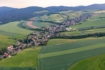 Aerial view of District Bertsdorf in Bertsdorf-Hörnitz in the state Saxony, Germany