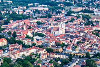 Historic old town with St. John's Church in Zittau in the state Saxony, Germany