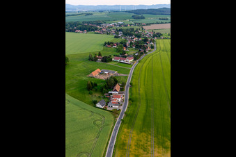 Aerial view of District Burkersdorf in Zittau in the state Saxony, Germany