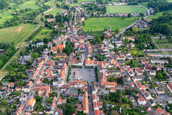 Marketplace in Ostritz in the state Saxony, Germany