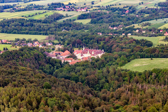 Oblique view of Nunnery St. Marienthal in the district Marienthal in Ostritz in the state Saxony, Germany
