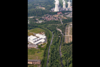 Lusatian Neisse between Germany and Poland at the lignite opencast mine in the district Hirschfelde in Zittau in the state Saxony, Germany