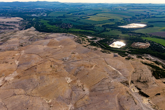 Exploited areas in the opencast brown coal mine "PGE Górnictwo i Energetyka Konwencjonalna Oddział Kopalnia Węgla Brunatnego Turów in Bogatynia in the state Lower Silesia, Poland