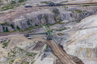 Conveyor excavator in the brown coal opencast mine "PGE Górnictwo i Energetyka Konwencjonalna Oddział Kopalnia Węgla Brunatnego Turów in Bogatynia in the state Lower Silesia, Poland
