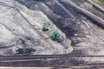 Conveyor excavator in the brown coal opencast mine "PGE Górnictwo i Energetyka Konwencjonalna Oddział Kopalnia Węgla Brunatnego Turów in Opolno-Zdrój in the state Lower Silesia, Poland