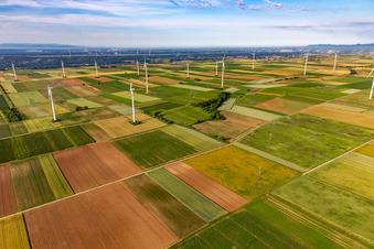Offenbach wind farm in Bellheim in the state Rhineland-Palatinate, Germany