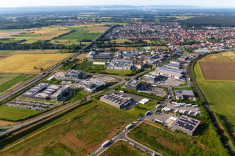 Industrial area in the Speyer Valley from the north in Rülzheim in the state Rhineland-Palatinate, Germany