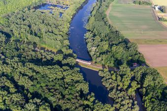 Lock house and pumping station Sondernheim on the Michelsbach in the district Sondernheim in Germersheim in the state Rhineland-Palatinate, Germany