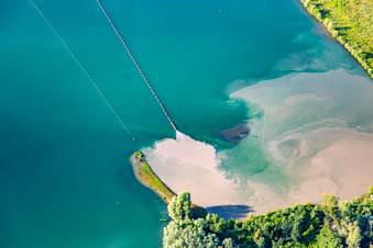 Sand washings at the Giesen bathing lake in the district Liedolsheim in Dettenheim in the state Baden-Wuerttemberg, Germany