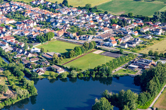 Sports fields on Rheinstr in Leimersheim in the state Rhineland-Palatinate, Germany