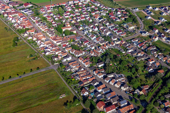 Saarstr in Kandel in the state Rhineland-Palatinate, Germany seen from above