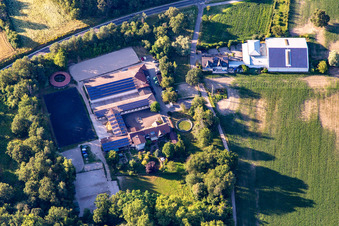 Riding stable on the high bank in Hagenbach in the state Rhineland-Palatinate, Germany