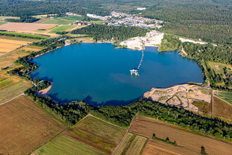 Epplesee from the west in the district Forchheim in Rheinstetten in the state Baden-Wuerttemberg, Germany