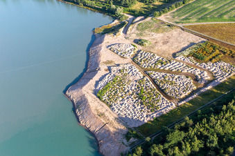Landfill on Allmendäcker on Epplesee in the district Silberstreifen in Rheinstetten in the state Baden-Wuerttemberg, Germany