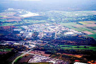 Malsch in the state Baden-Wuerttemberg, Germany from the plane