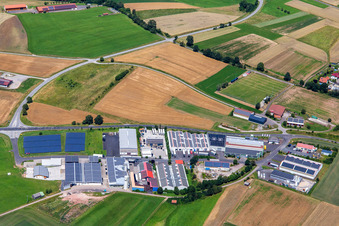 Märzgrund commercial area with Möbel & Raum Verwaltungs GmbH in Schondra in the state Bavaria, Germany