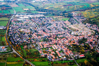 Aerial view of From the south in Rauenberg in the state Baden-Wuerttemberg, Germany