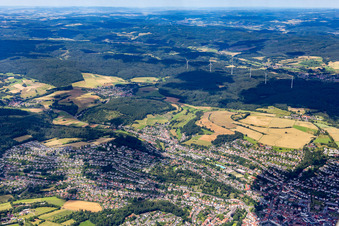 Aerial view of From the south in Bad Hersfeld in the state Hesse, Germany