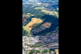 Aerial view of Kirchheim in the state Hesse, Germany