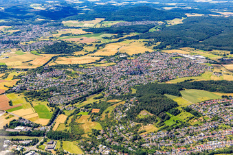 Aerial view of From the east in the district Krofdorf-Gleiberg in Wettenberg in the state Hesse, Germany