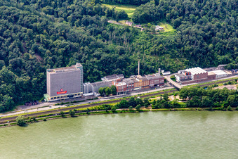 Aerial view of Knowledge Workshop Koblenz At the Königsbach on the left bank of the Rhine in the district Stolzenfels in Koblenz in the state Rhineland-Palatinate, Germany