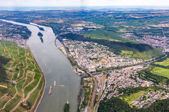 Aerial view of District Bingerbrück in Bingen am Rhein in the state Rhineland-Palatinate, Germany