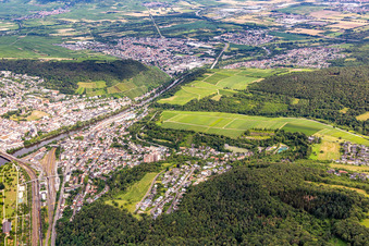 Aerial photograpy of District Bingerbrück in Bingen am Rhein in the state Rhineland-Palatinate, Germany