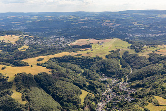 Aerial photograpy of Airport Idar-Oberstein/Göttschied in the district Göttschied in Idar-Oberstein in the state Rhineland-Palatinate, Germany