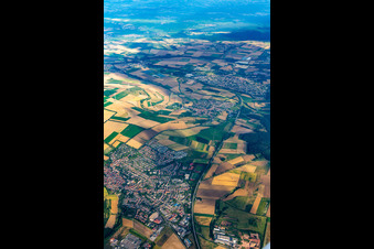 Göllheim in the state Rhineland-Palatinate, Germany from above