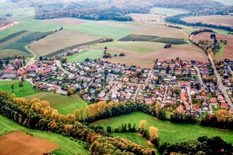 Aerial view of From the east in the district Lobenfeld in Lobbach in the state Baden-Wuerttemberg, Germany
