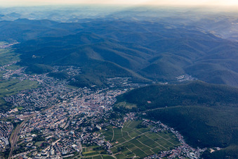 From the northeast in Neustadt an der Weinstraße in the state Rhineland-Palatinate, Germany