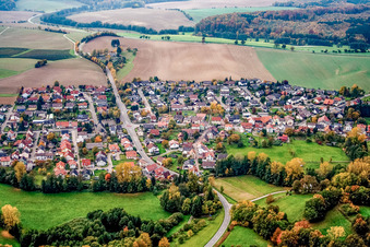 Aerial photograpy of From the east in the district Lobenfeld in Lobbach in the state Baden-Wuerttemberg, Germany