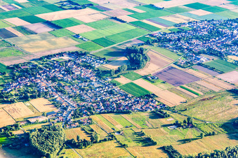 Bird's eye view of Knittelsheim in the state Rhineland-Palatinate, Germany