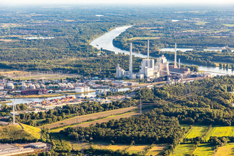 Rhine Harbor Steam Power Plant Karlsruhe in the district Daxlanden in Karlsruhe in the state Baden-Wuerttemberg, Germany