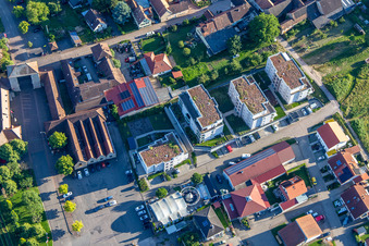 Aerial view of Sylvanerstr in the district Schweigen in Schweigen-Rechtenbach in the state Rhineland-Palatinate, Germany