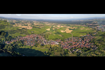District Schweigen in Schweigen-Rechtenbach in the state Rhineland-Palatinate, Germany from the drone perspective