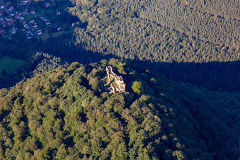 Aerial photograpy of Wegelnburg in Schönau in the state Rhineland-Palatinate, Germany