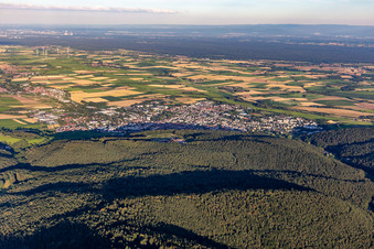 Aerial view of From the west in Bad Bergzabern in the state Rhineland-Palatinate, Germany
